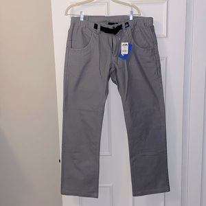 New With Tags. Men’s Large (34/32), KAVU pants w/ integrated belt system. Gray